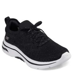 Walking*Skechers Women's , GO WALK Arch Fit 2.0 - Bel Sneaker Black/Rose Gold
