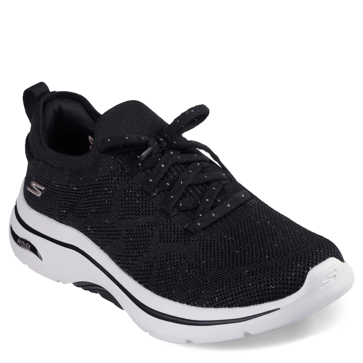 Walking*Skechers Women's , GO WALK Arch Fit 2.0 - Bel Sneaker Black/Rose Gold