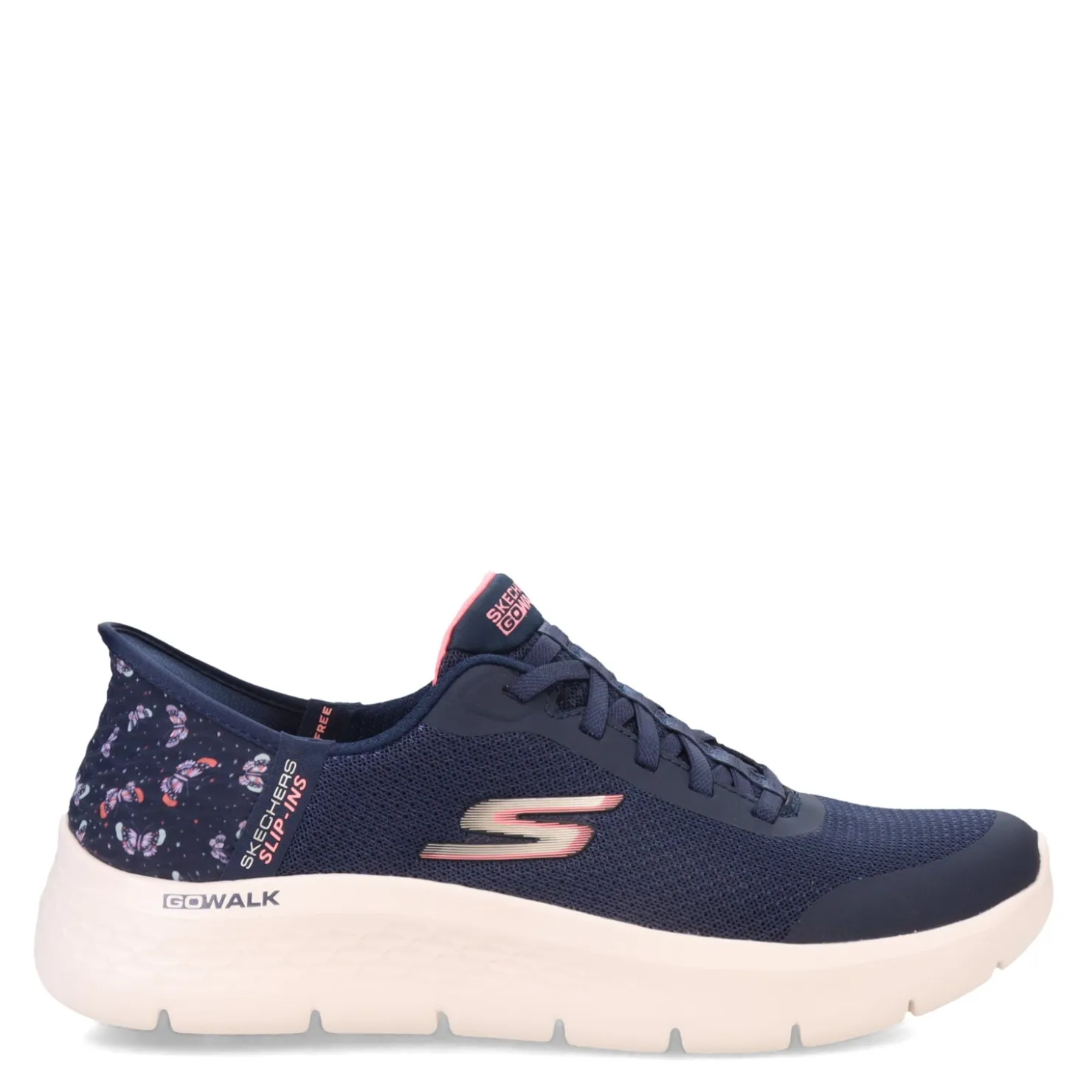 Walking*Skechers Women's , GO WALK Flex - Slip Ins Walking Shoe Navy Pink