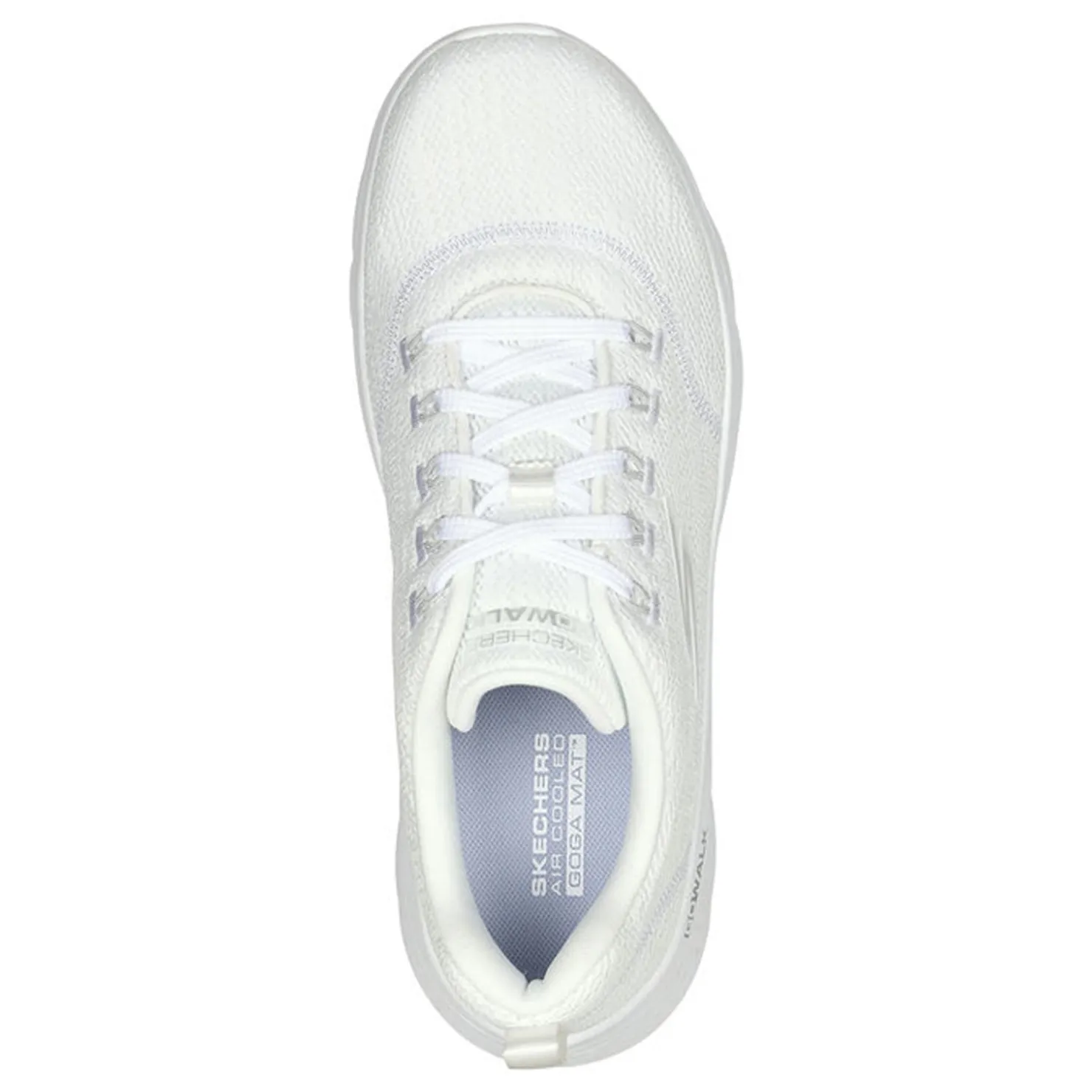 Walking*Skechers Women's , GO WALK FLEX - Striking Look Walking Shoe White/Silver