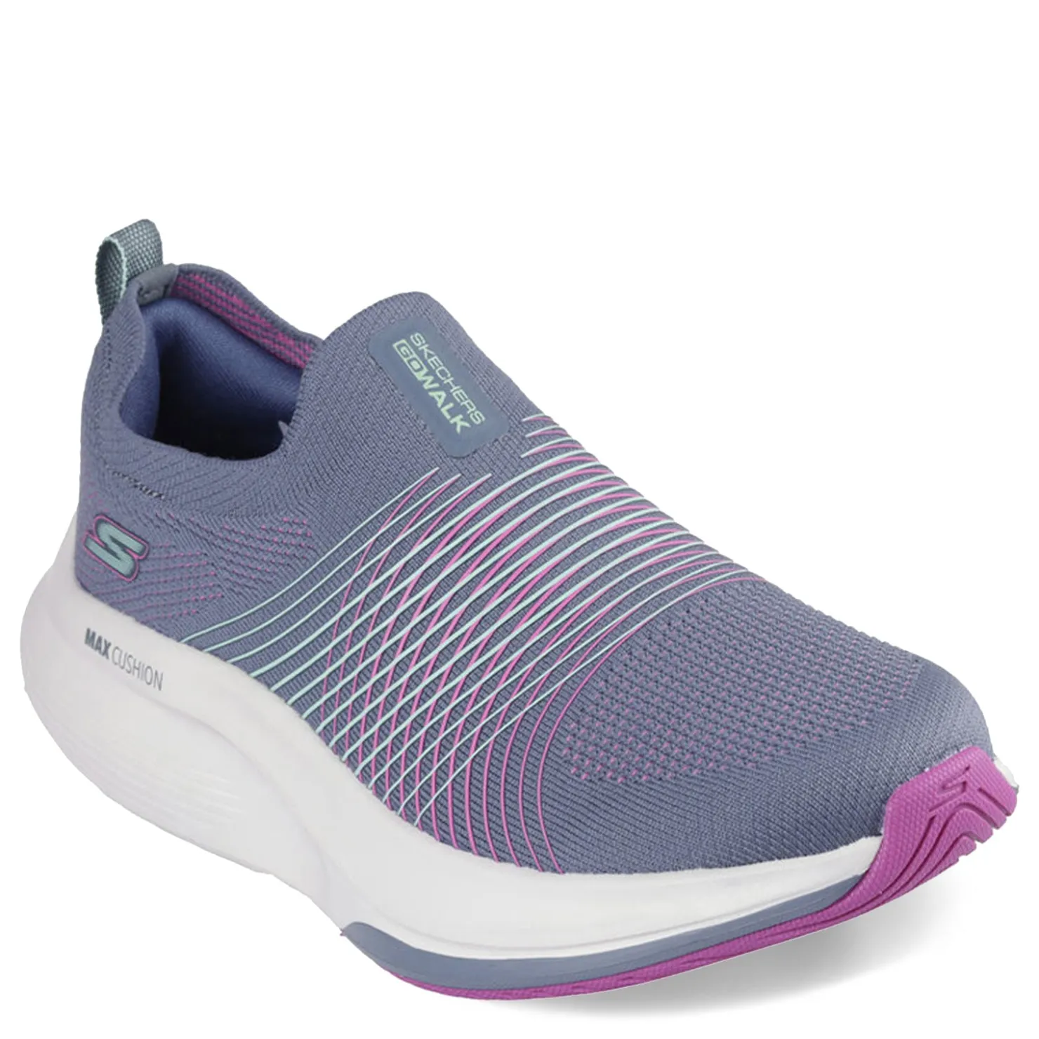 Walking*Skechers Women's , GO WALK Max Walker Sally Sneaker Charcoal Purple