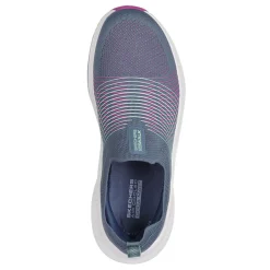 Walking*Skechers Women's , GO WALK Max Walker Sally Sneaker Charcoal Purple