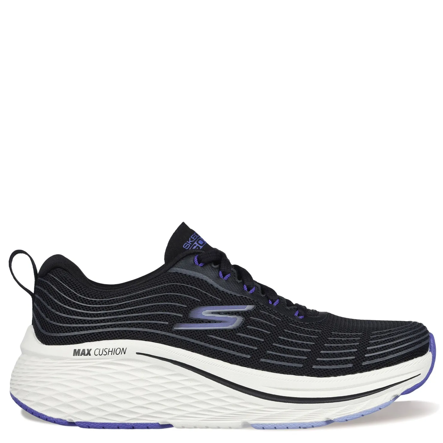 Running*Skechers Women's , GOrun Max Cushioning Elite 2.0 Sneaker Black Purple Flower
