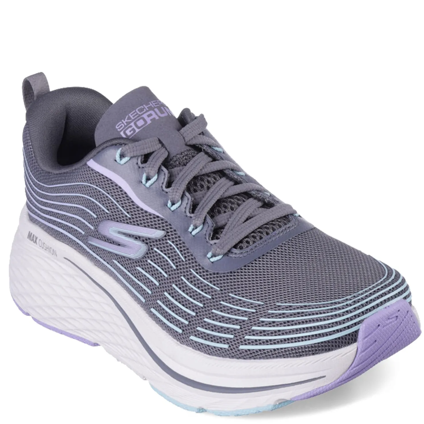Running*Skechers Women's , GOrun Max Cushioning Elite 2.0 Sneaker Grey / Purple