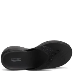 Wedges*Skechers Women's , GOwalk Arch Fit - Dazzle Sandal Black