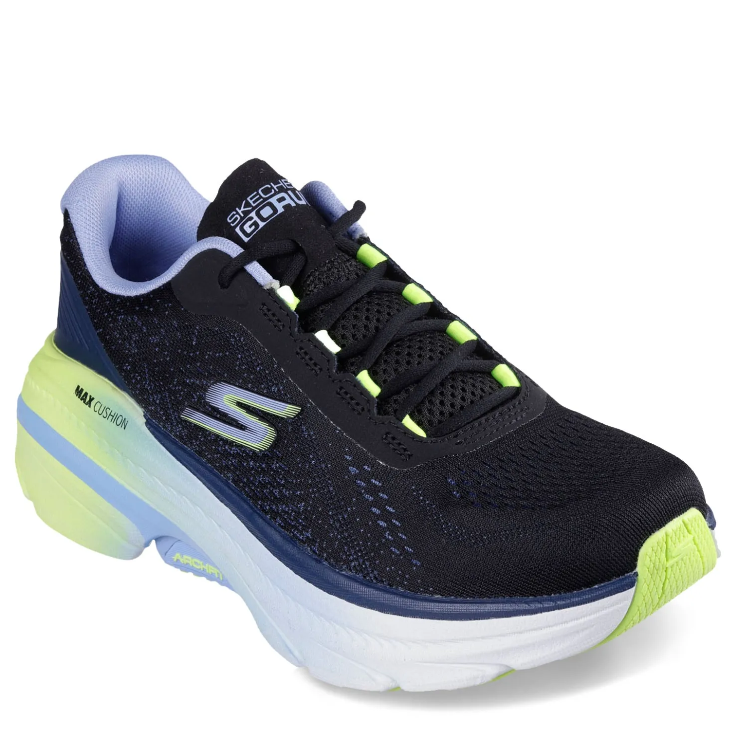 Running*Skechers Women's , Max Cushioning Arch Fit 2.0 - Alcona Sneaker Black/Light Blue