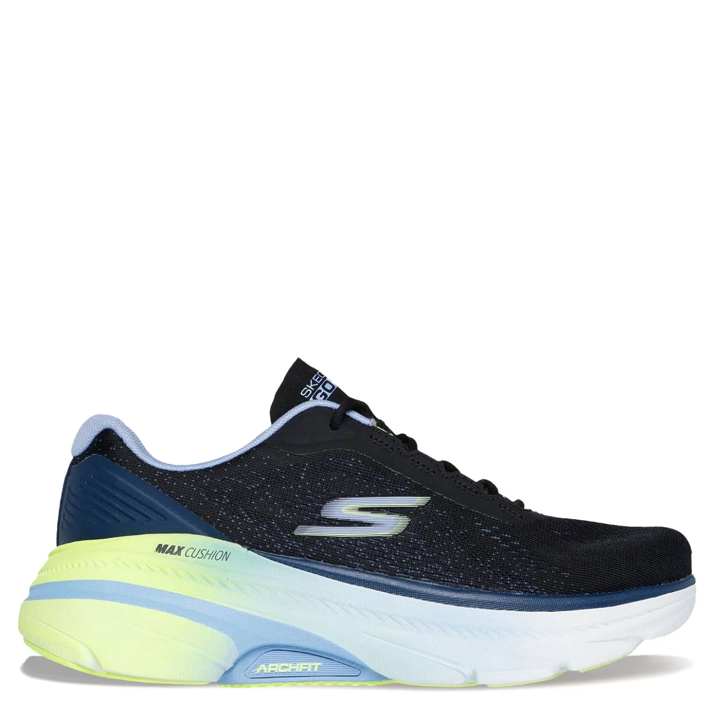 Running*Skechers Women's , Max Cushioning Arch Fit 2.0 - Alcona Sneaker Black/Light Blue