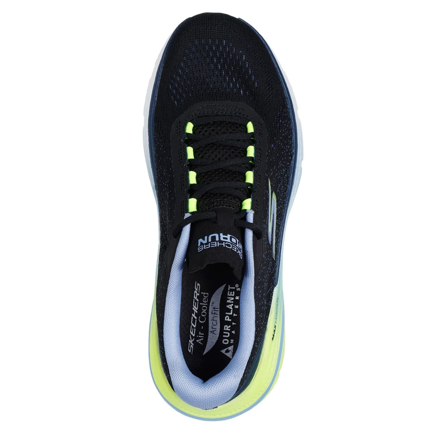 Running*Skechers Women's , Max Cushioning Arch Fit 2.0 - Alcona Sneaker Black/Light Blue