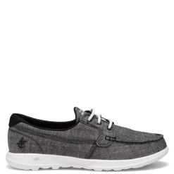 Walking*Skechers Women's Performance, GOwalk Lite - Isla Boat Shoe Black White