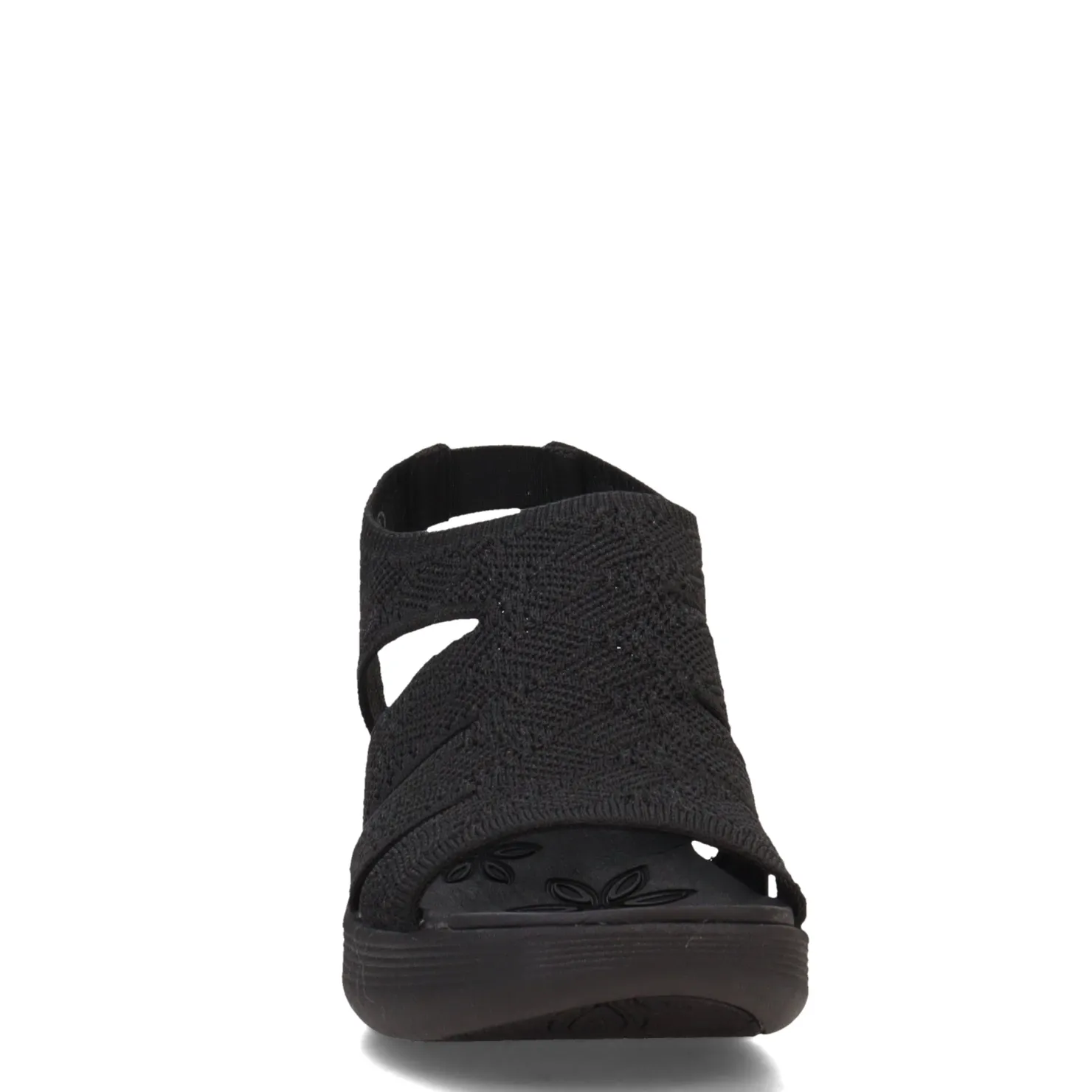 Wedges*Skechers Women's , Pier Lite - Crochet Sandal Black/Black