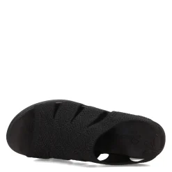 Wedges*Skechers Women's , Pier Lite - Crochet Sandal Black/Black