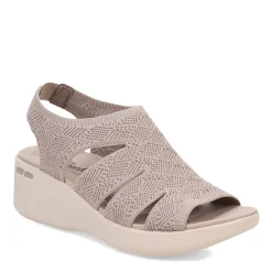 Wedges*Skechers Women's , Pier Lite - Crochet Sandal Taupe