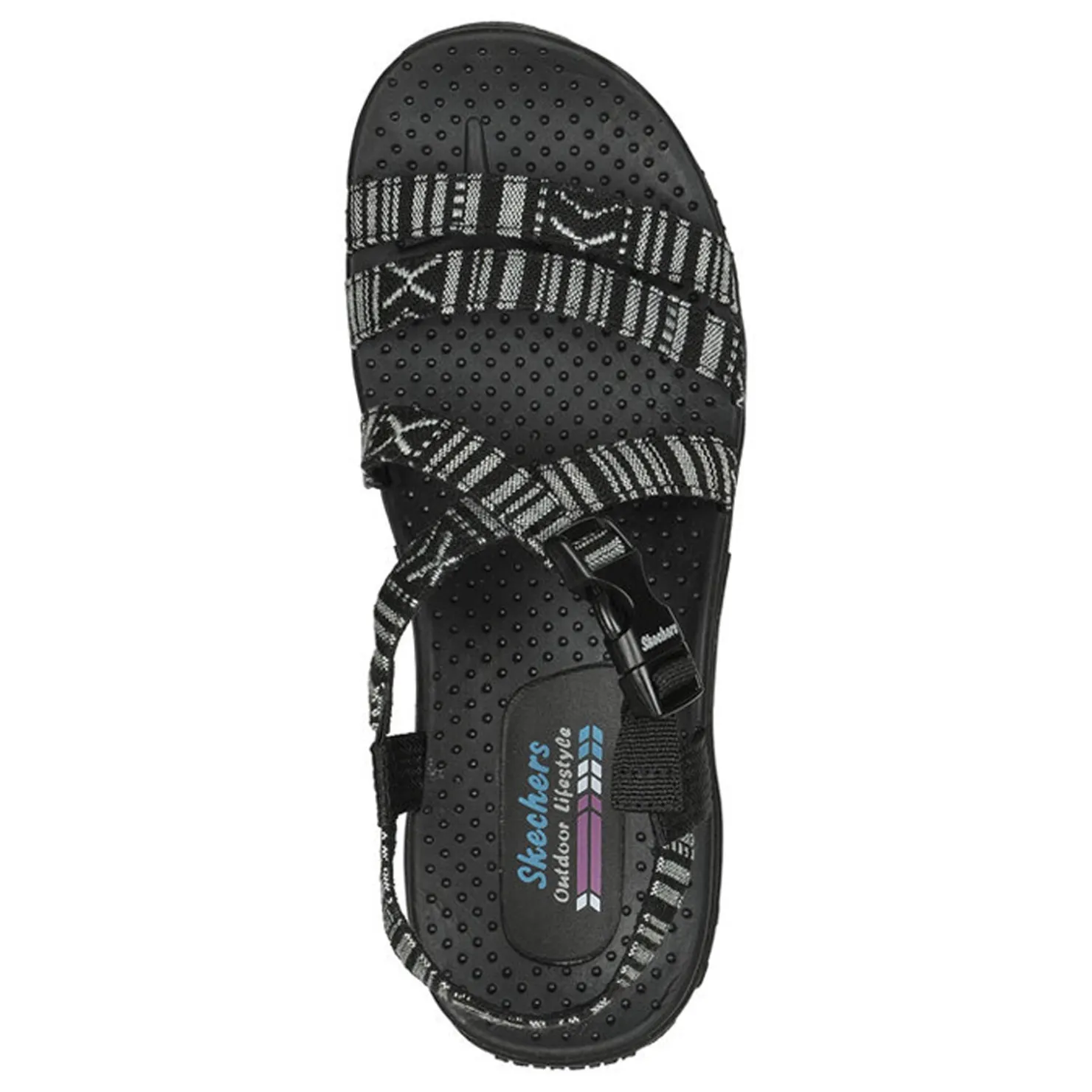 Outdoor & Hiking*Skechers Women's , Reggae - Trail On By Sandal Black/White