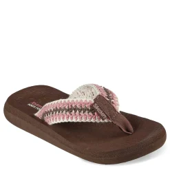Flip Flops*Skechers Women's , Relaxed Fit: Asana - Bloom Crush Sandal Brown Multi