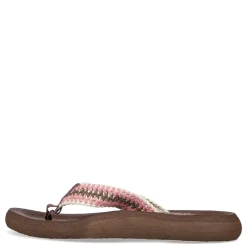 Flip Flops*Skechers Women's , Relaxed Fit: Asana - Bloom Crush Sandal Brown Multi