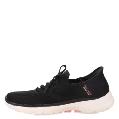 Walking*Skechers Women's , Slip-ins: GO WALK 6 - Lovely Day Sneaker Black Hot Pink