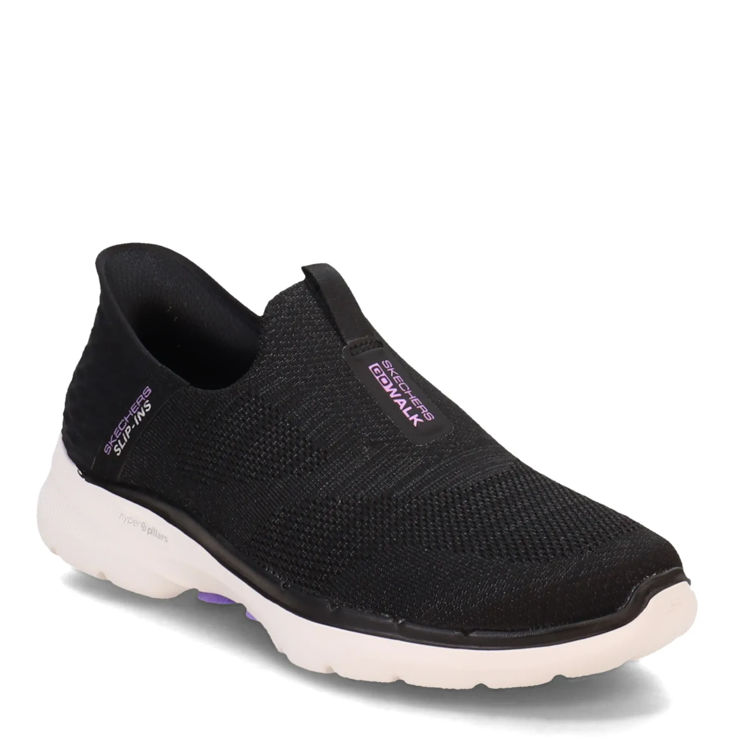 Walking*Skechers Women's , Slip-ins: GO WALK 6 - Fabulous View Sneaker Black/Lavender