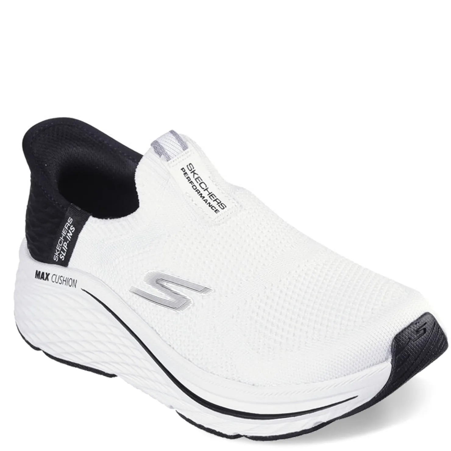 Walking*Skechers Women's Slip-Ins, Max Cushioning Elite 2.0 Walking Shoe White Black