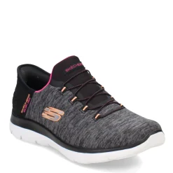 Walking*Skechers Women's , Slip-ins Summits Dazzling Haze Sneaker - Wide Width Black Multi