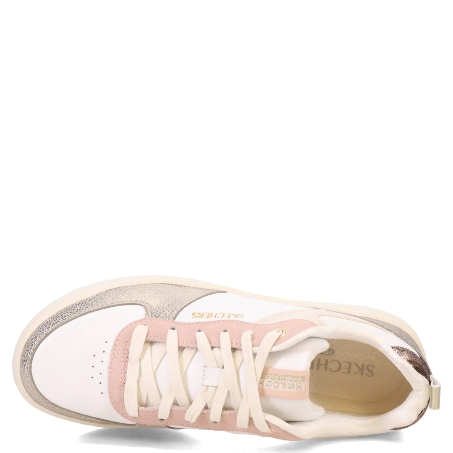 Fashion & Street*Skechers Women's , Sport Court 92-Sheer Shine Sneaker White/Pink