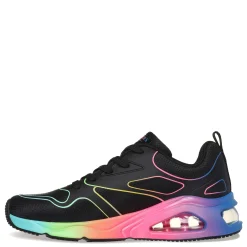 Fashion & Street*Skechers Women's Street, Tres-Air Uno - Rainbow Roads Sneaker Black Multi
