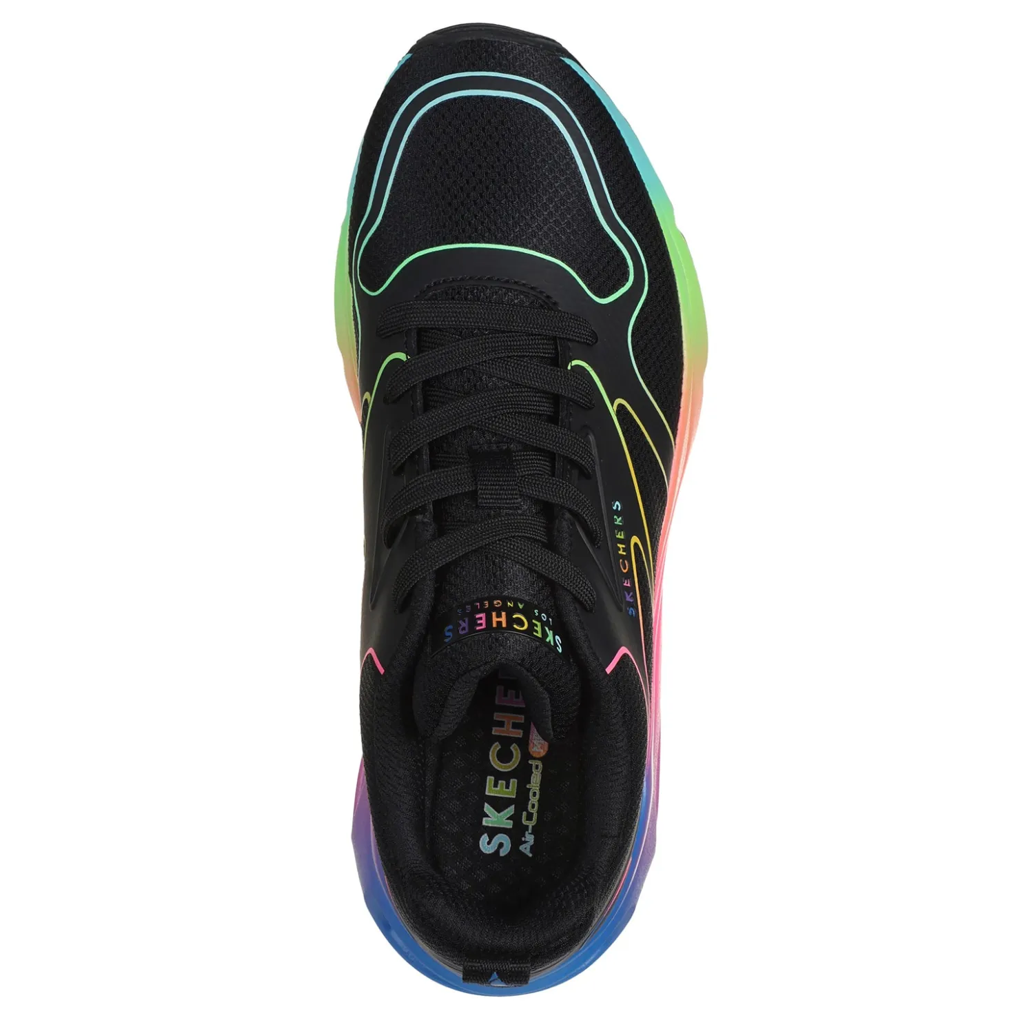 Fashion & Street*Skechers Women's Street, Tres-Air Uno - Rainbow Roads Sneaker Black Multi
