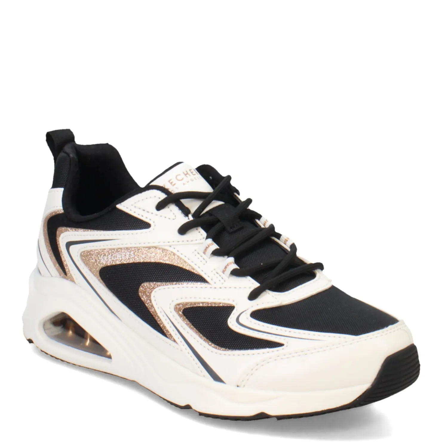 Fashion & Street*Skechers Women's Street, Tres-Air - Shimm-Airy Sneaker White/Rose/Gold