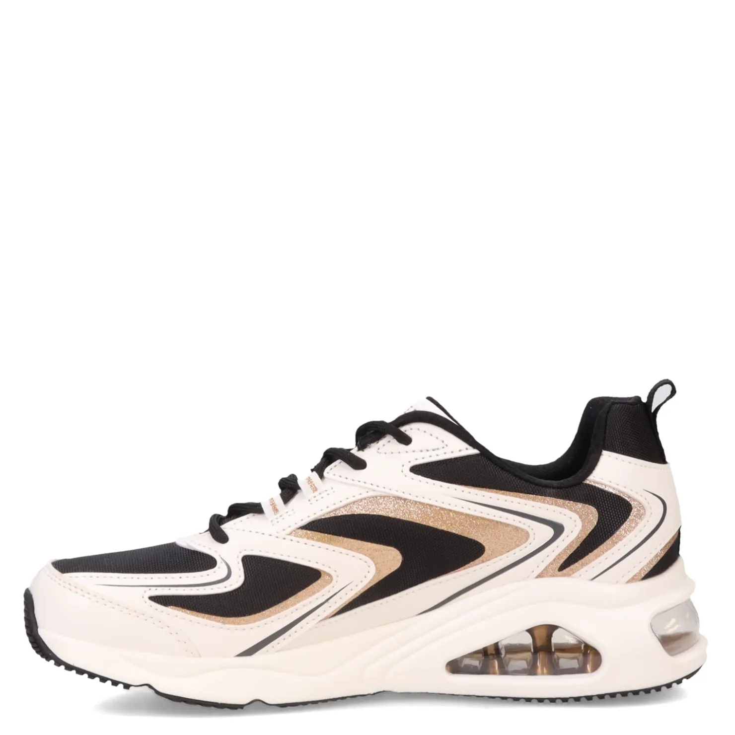 Fashion & Street*Skechers Women's Street, Tres-Air - Shimm-Airy Sneaker White/Rose/Gold