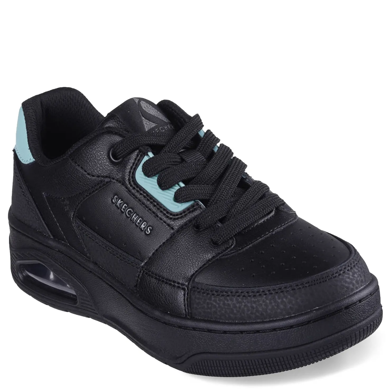 Fashion & Street*Skechers Women's Street, Uno Court - Courted Style Sneaker Black Turquoise