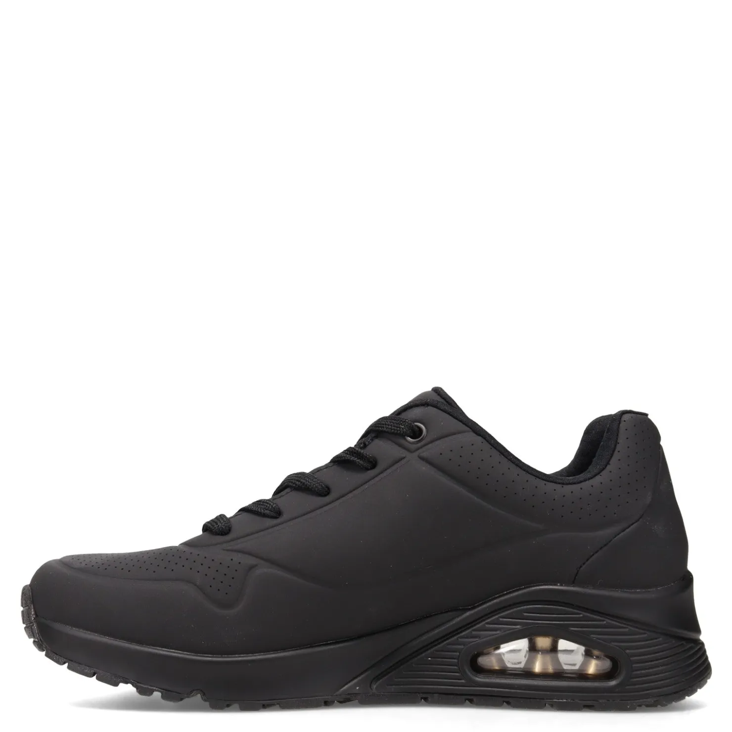 Walking*Skechers Women's Street, Uno - Stand on Air Sneaker - Wide Width Solid Black