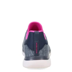 Walking*Skechers Women's , Summits - Quick Getaway - Wide Width Grey Navy Pink