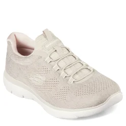 Walking*Skechers Women's , Summits - Fun Flair Sneaker Taupe / Light Pink