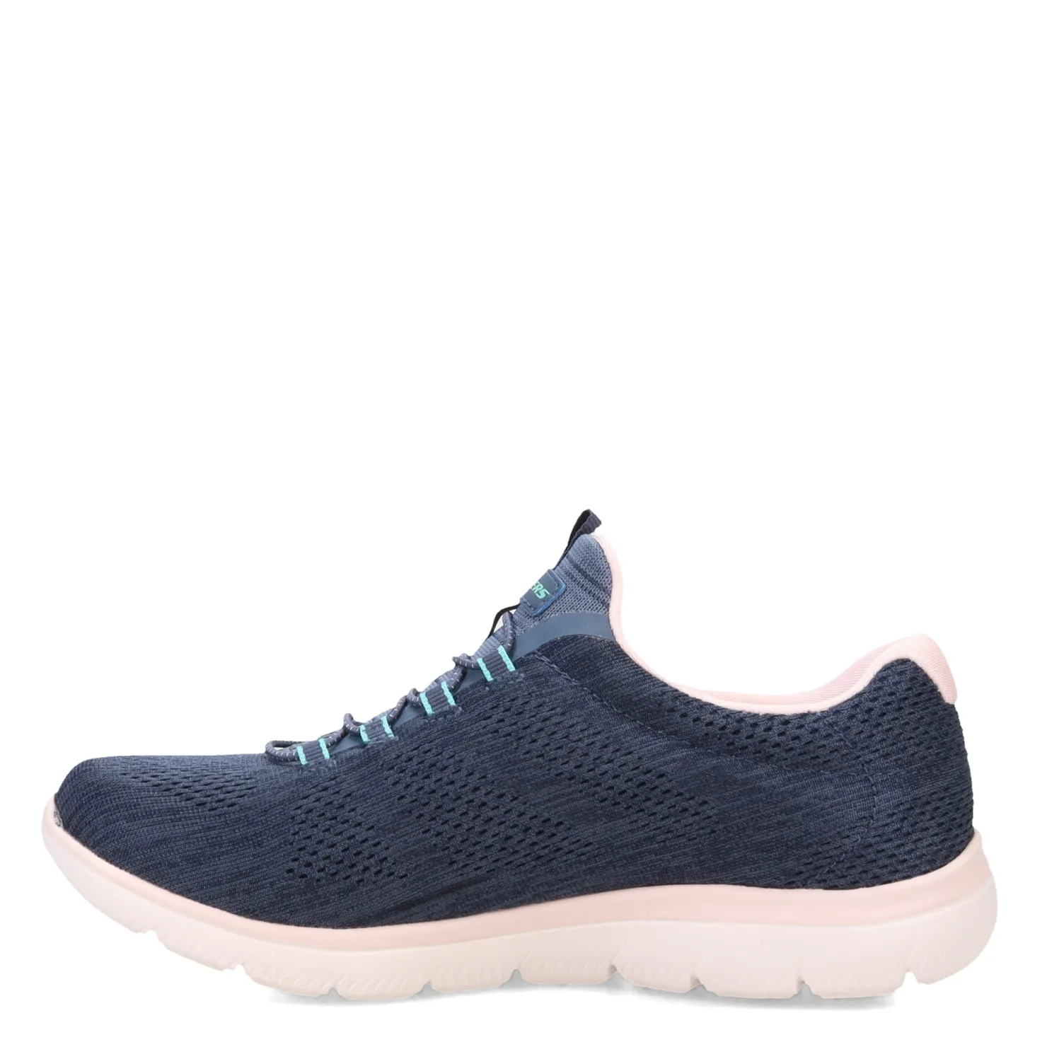 Walking*Skechers Women's , Summits - Fun Flair Sneaker - Wide Width Navy