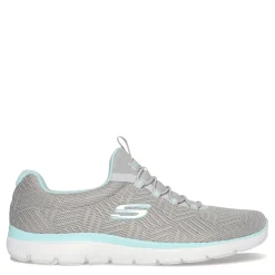 Walking*Skechers Women's , Summits - Artistry Chic Sneaker Grey Light Blue