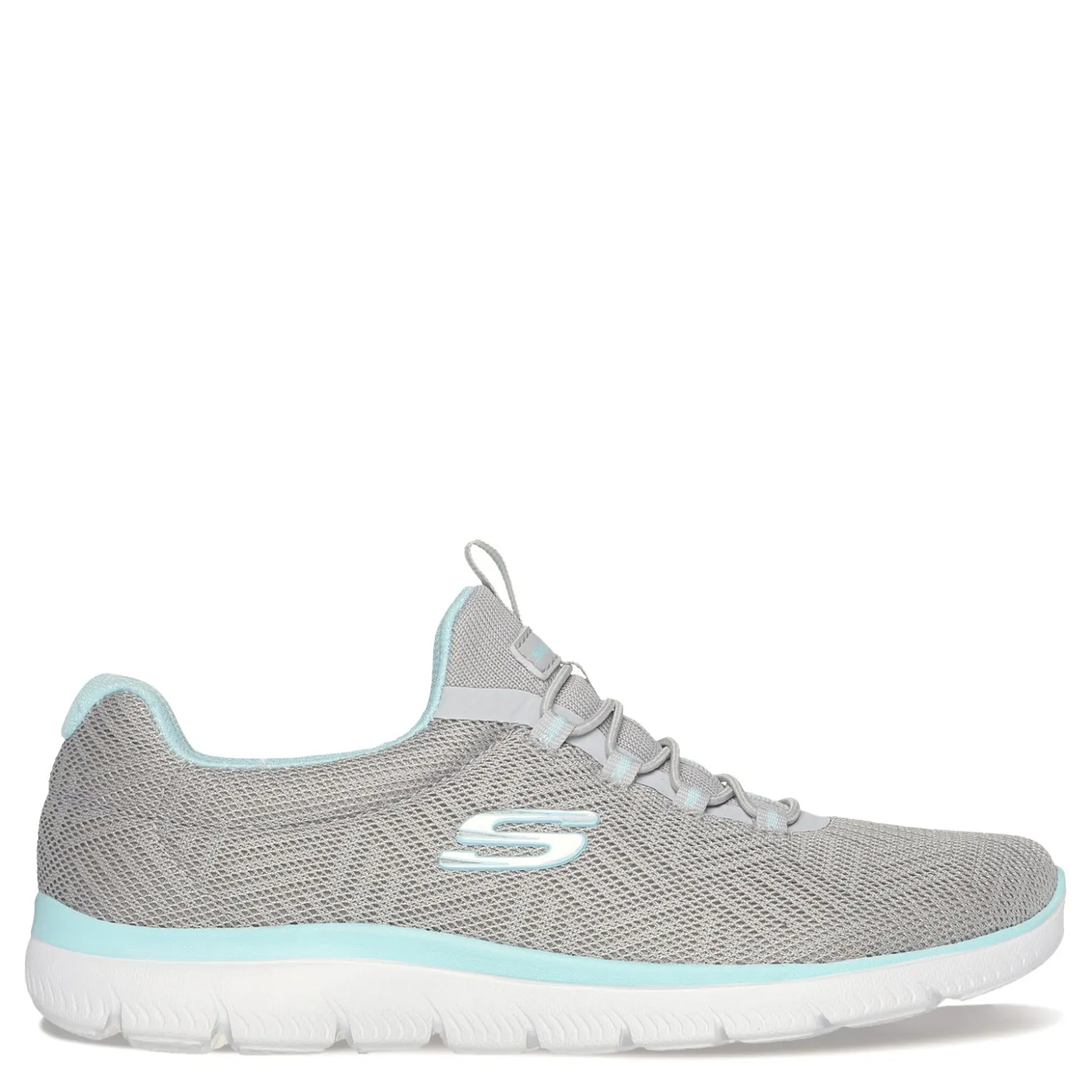 Walking*Skechers Women's , Summits - Artistry Chic Sneaker Grey Light Blue