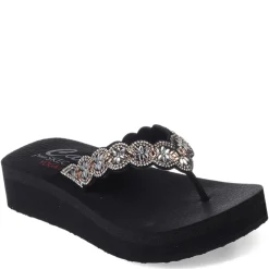 Flip Flops*Skechers Women's , Vinyasa - Happy Spring Sandal Black