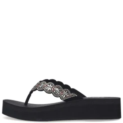 Flip Flops*Skechers Women's , Vinyasa - Happy Spring Sandal Black