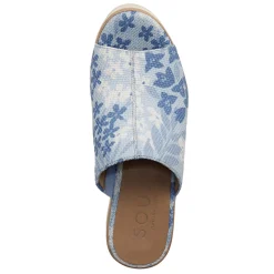 Wedges*SOUL Naturalizer Women's , Goodtimes Wedge Slide Bluebell Fabric