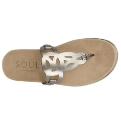 Flip Flops*SOUL Naturalizer Women's , Janice Sandal Pewter