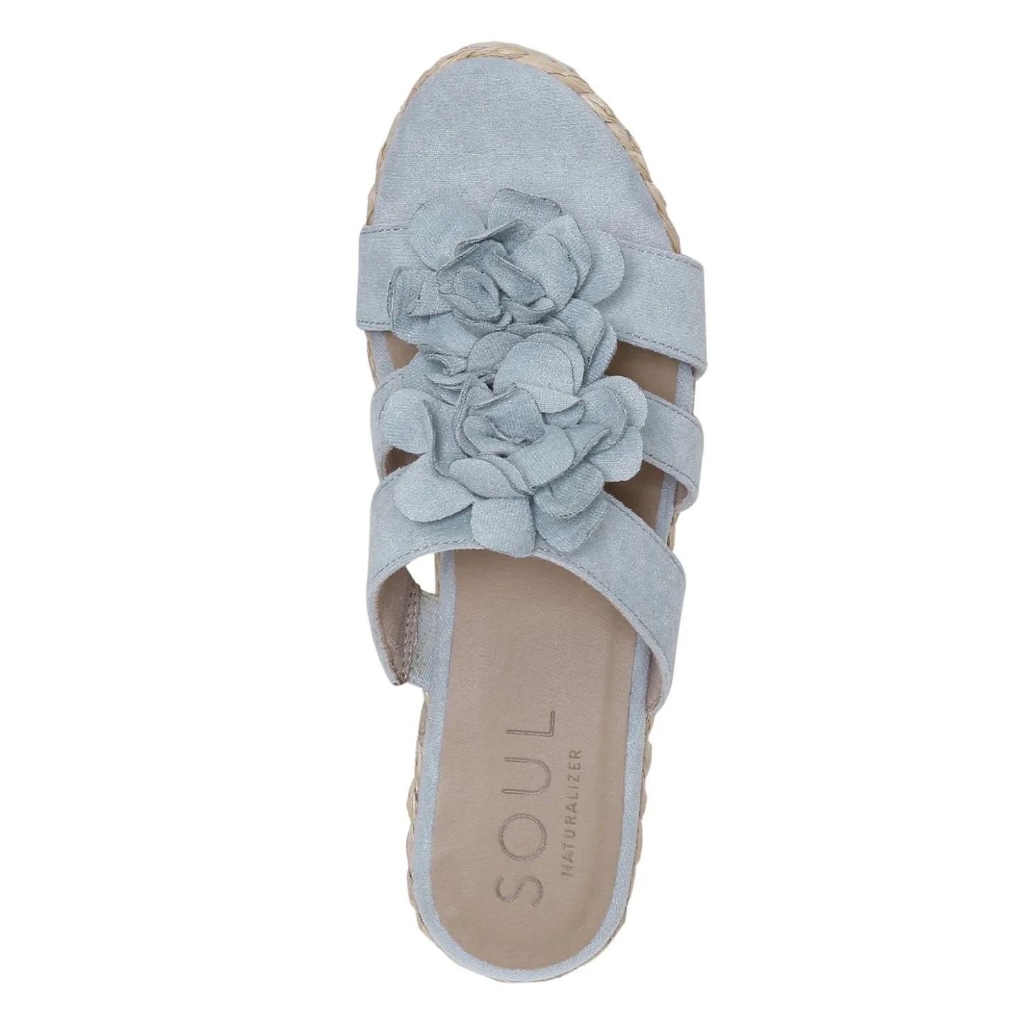 Wedges*SOUL Naturalizer Women's , Oodles Flower Sandal Sky Blue