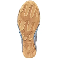 Wedges*Spring Step Women's , Footy Sandal Blue Multi