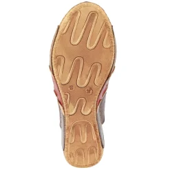 Wedges*Spring Step Women's , Footy Sandal Brown Multi