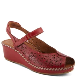 Wedges*Spring Step Women's , Santonio Sandal Red