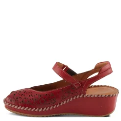 Wedges*Spring Step Women's , Santonio Sandal Red