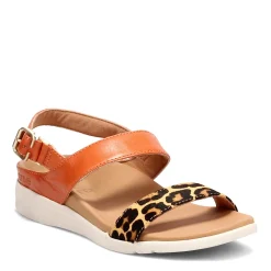 Footbed Sandals*Strive Women's , Lucia Sandal Orange / Leopard