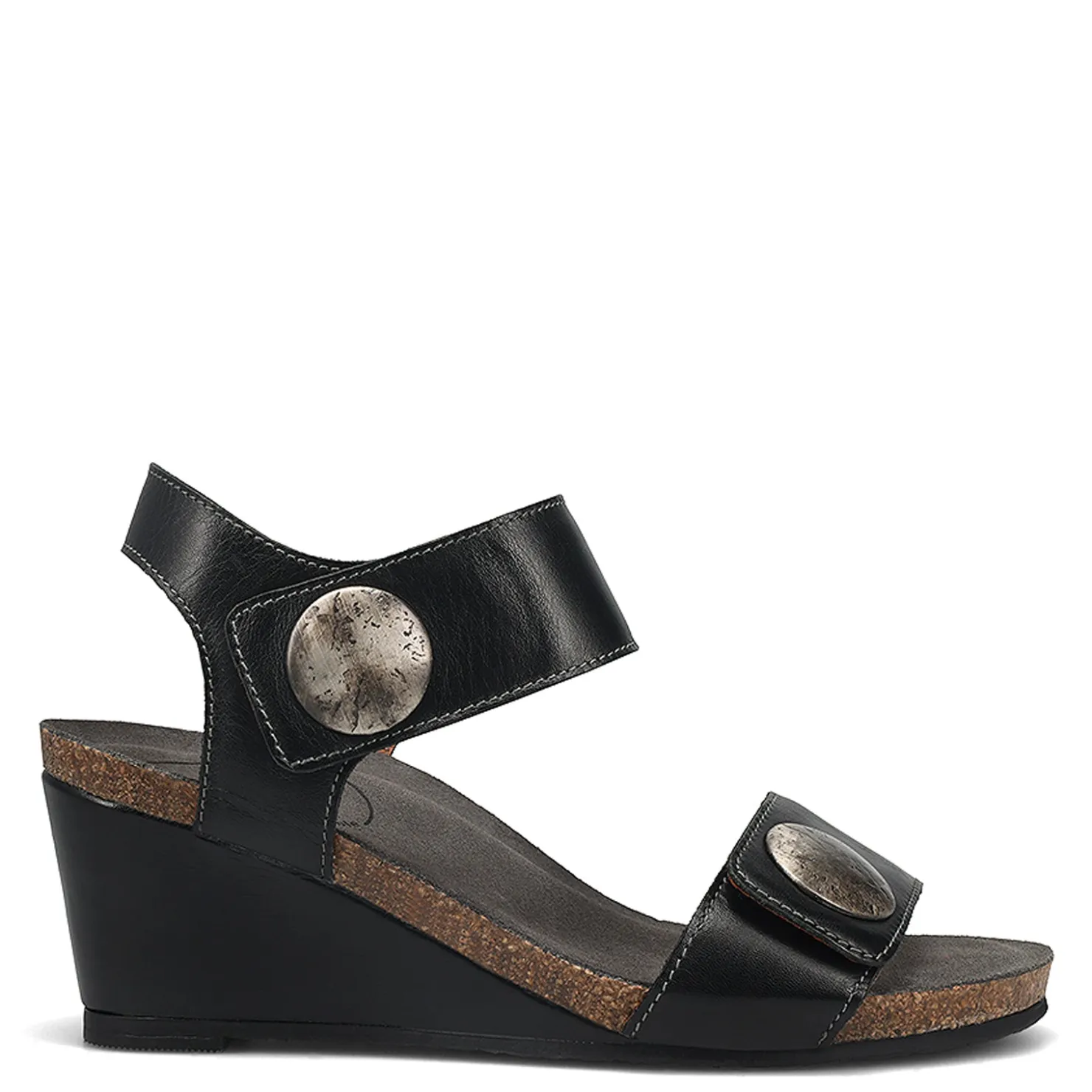 Footbed Sandals*Taos Women's , Carousel 3 Sandal Black