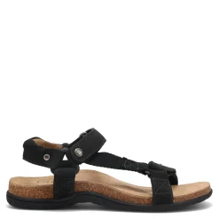 Footbed Sandals*Taos Women's , Mixer Sandal Black Nubuck