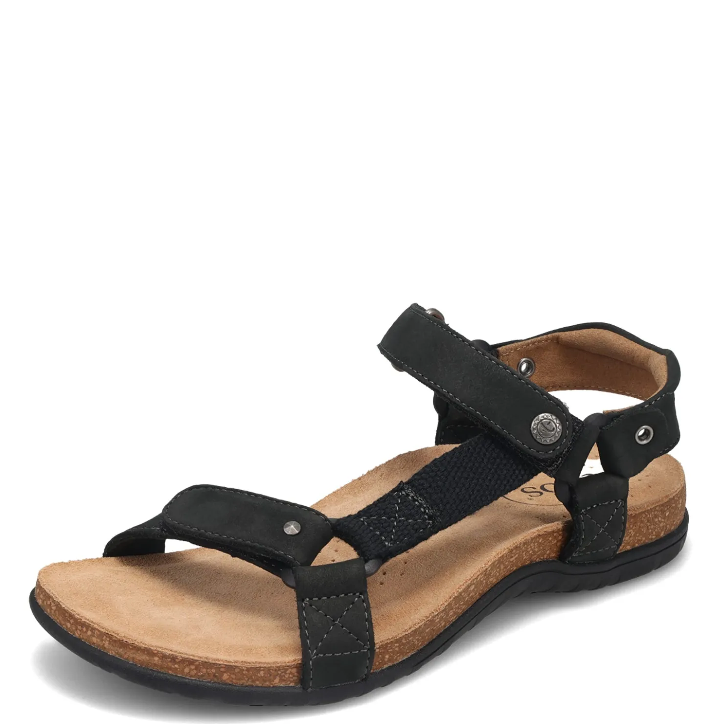 Footbed Sandals*Taos Women's , Mixer Sandal Black Nubuck
