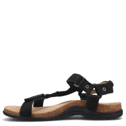 Footbed Sandals*Taos Women's , Mixer Sandal Black Nubuck