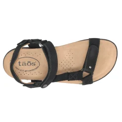 Footbed Sandals*Taos Women's , Mixer Sandal Black Nubuck